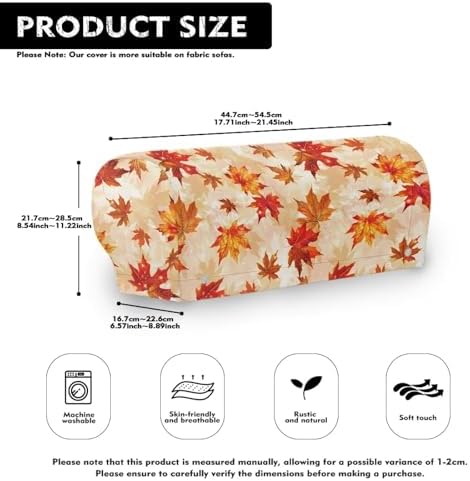 Fall Maple Leaves Arm Covers for Couch Recliner Arm Covers Stretch Furniture Protector for Chairs and Sofas Armchair Fall Decoration