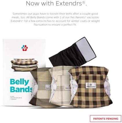 Pet Parents® Washable Belly Bands for Male Dogs (3pack) + Extendrs® of Durable Dog Diapers Male, Premium Male Dog Diapers & Dog Wraps (Large, Oxford)