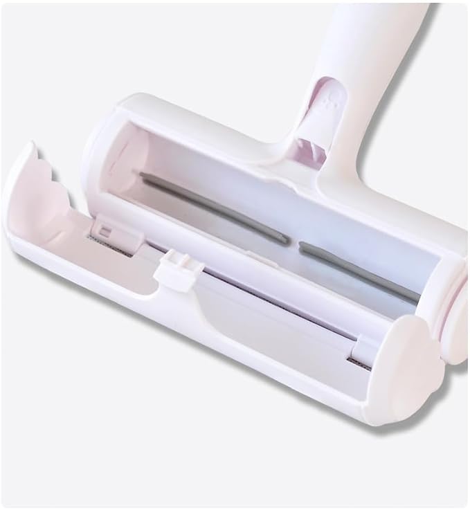 Pet Hair Remover Roller - Reusable Lint Roller for Dog & Cat Hair on Furniture, Couch, Carpet, Clothing - Eco-Friendly Portable Fur Remover Tool - Manual Operation - Plastic - White