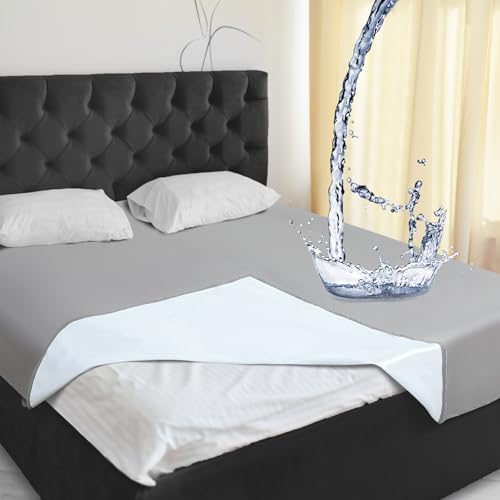 Tisancy Waterproof Blanket Queen Size, Gray TPU Polyester 78'' x 82'' Water Proof and Stain Resistant Mattress Protector Mat for Bed, Leakproof Protective Pet Mat