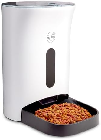 Arf Pets Automatic Pet Feeder Food Dispenser for Dogs, Cats & Small Animals – Features Distribution Alarms, Portion Control & Voice Recording – Timer Programmable Up to 4 Meals a Day