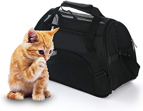 MuchL Pet Carrier Soft-Sided Carriers for Cat Carriers Dog Carrier for Small Medium Cats Dogs Puppies Pet Carrier Airline Approved Cat Dog Pet Travel Carrier (Medium,Black)