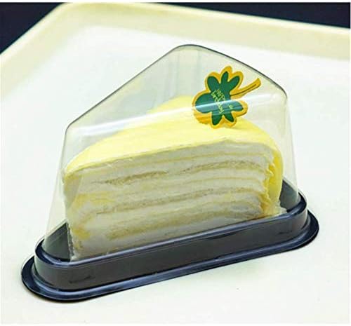 Set of 50 Cake Slice Container Cheesecake Cake Slice Container,black | Transparent Plastic Cakes Box Holder