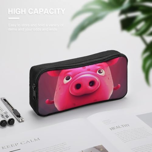 Peach Pets Pencil Case Large Capacity Pencil Pouch | Zipper Pencil Bag Aesthetic Coin Pouch Portable Desk Organizer for Office, Travel, Multi-Purpose Makeup Bag for Adults
