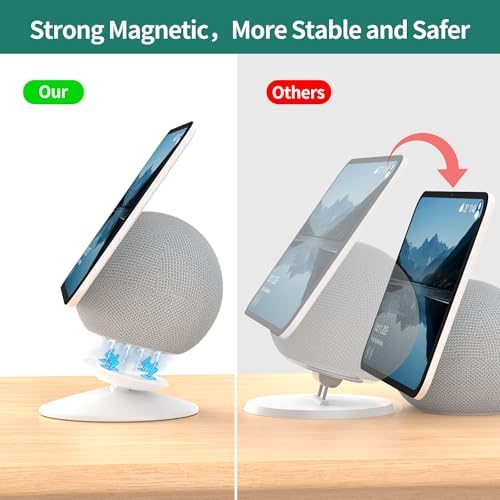 HomeMount Adjustable Stand for Show 8 (2025 Release) & Show 11, Show 11 Stand Swivel, Tilt 18 Degrees Forward & Backward Magnetic Non-Slip Bottom Adjustable Cellphones & Show 11 Accessories (White)