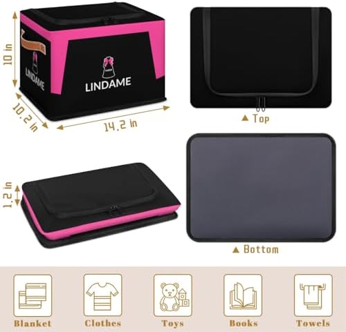 Custom Storage Basket with Zipper Lid, Cheer Cheerleader Foldable Fabric Storage Boxes Decorative Closet Shelves Clothes Organizer Container Cubes with Handle 1PCS