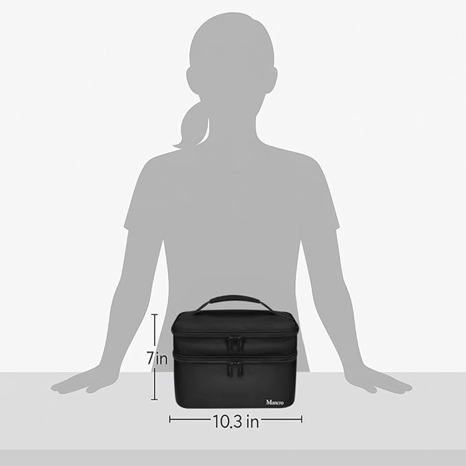 Mancro Dual Layers Medicine Organizer Bag with Lockable Zipper | Pill Bottle Organizer Storage, Medicine Travel Bag for Pill, Vitamin, Medical Supplies for Home Storage, College Medicine Kit