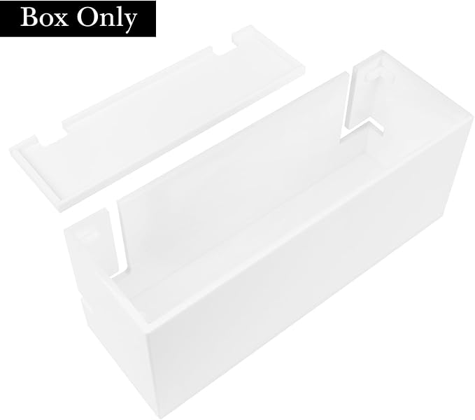 Linkidea Acrylic Cable Organizer Box for Bathroom Countertop, Cord Management for Electric Toothbrush & Razor Chargers, Fits 1-2 Small Charging Heads Only (White)