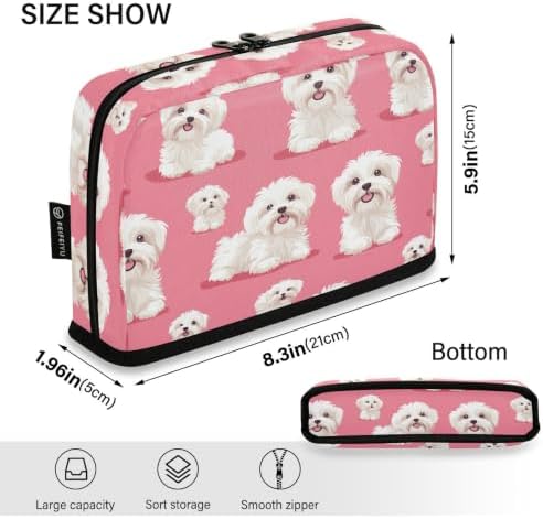 Maltese Dogs Pencil Case for Kids Girls Boys | Large Pencil Pouch Pen Bag Holder with Big Capacity