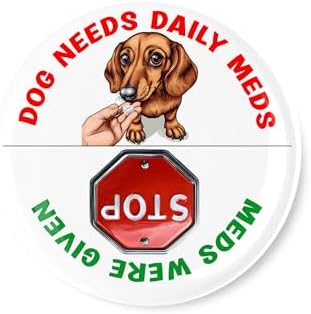 Dog Pill Tracker Dachshund Fridge Magnet Pet Medication Reminder | 3.5 Inch