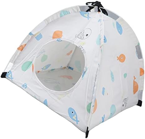 Omabeta Pet Tent Stylish Cartoon Print Portable Playpen for Cats and Small Pets 40 X 40 X 35cm Soft Fabric Washable