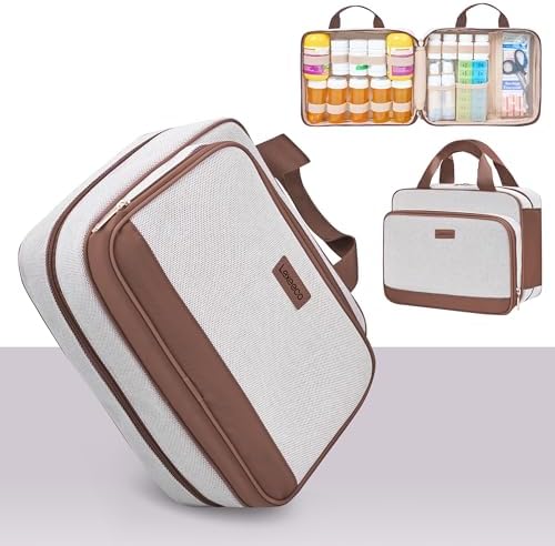 Lexeeco Travel Medicine Organizer Bag for Pill Bottle Organizer Storage | Medication Bag with Lockable Zipper,Portable Pill Carrier Bags for Travel,Medical Supplies Bag for Vitamins Home Fish Oil