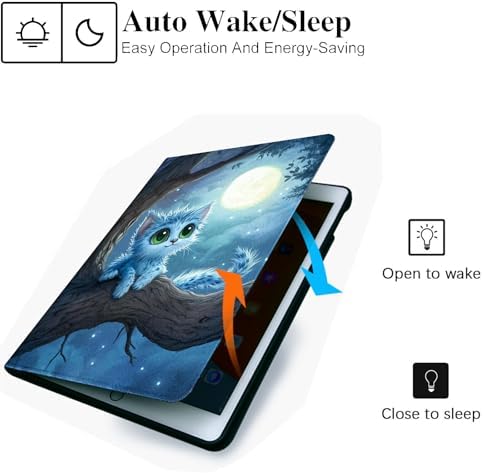 for Microsoft Surface Pro 8-13" 2021 Tablet Case,Auto Wake/Sleep,Adjustable Stand Protective Cover - Moonlight Cat