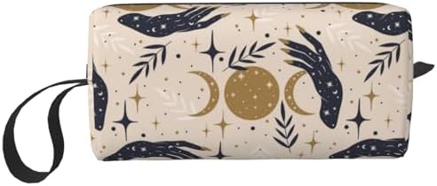 Boho Magic Celestial Makeup Bag for Women | Small Travel Cosmetic Pouch with Zipper, Compact Makeup Organizer Bag for Purse, Toiletries, Skincare & Daily Essentials
