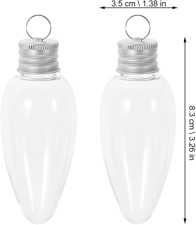 BESPORTBLE 20pcs 35ml Bulb Shaped Candy Bottles Pet Material Christmas Candy Containers Party Favor Storage for Holiday Decorations