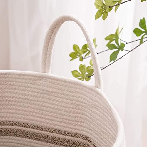 Cotton Rope Laundry Hamper by YOUDENOVA, 105L - Woven Collapsible Laundry Basket - Clothes Storage Basket for Blankets organizing, Bedroom Storage, Clothes Hamper – Brown | 105L Tall Clothes Hamper, Extra Large Rope Wicker Laundry Basket, Storage Baske...
