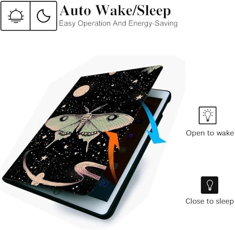 for Microsoft Surface Pro 8-13" 2021 Tablet Case,Auto Wake/Sleep,Adjustable Stand Protective Cover - Starry Sky Moth