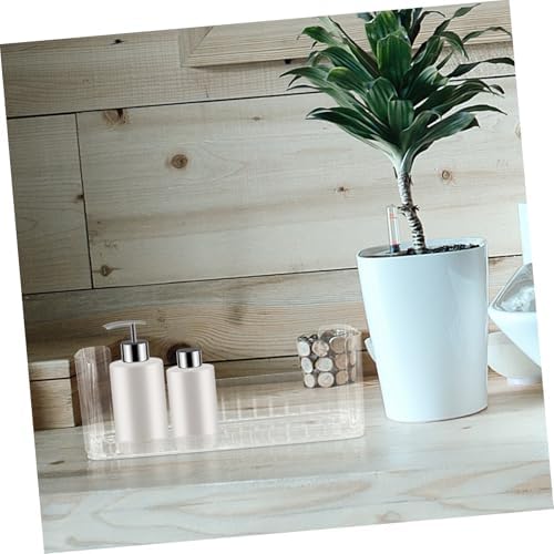 Vanity Organizer Tray Elegant Storage for Makeup and Jewelry Space-saving Design for Bathroom Medicine Cabinet and Kitchen Cabinets Transparent Finish