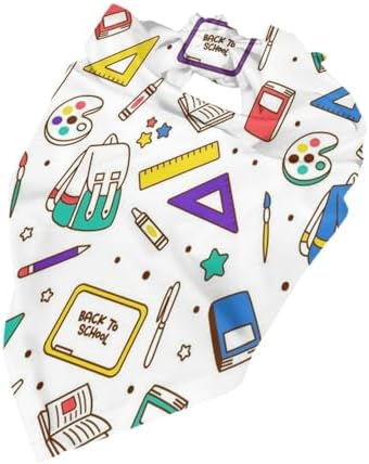 Teacher's Pet Dog Bandana,Funny Bandana Gift,Photo Prop Accessories for Dog Lovers Owner Gift,Triangle Reversible Fall Scarf, Adjustable (Back to School Season-Back to School Season-Color)