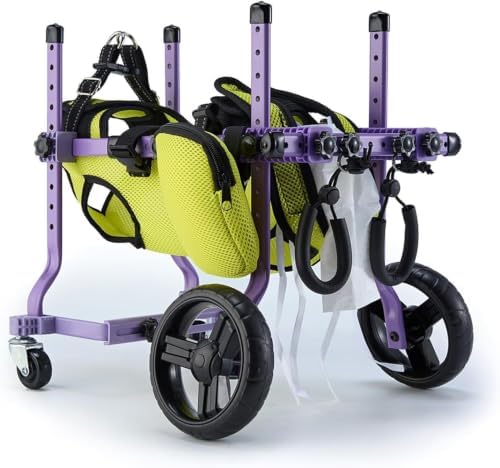 Adjustable Dog Wheelchair for Rear Legs Pet li Aid Lightweight Small Mum Cart for Dogs(Yellow)