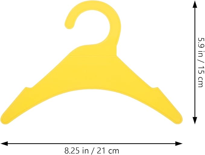 Alasum 10pcs Pet Clothing Hanger Plastic Yellow Large for Hanging Garments | Smooth Lightweight Build, Not Easy to Deform, Practical Organizer for Outdoor Use, Supports Pet Apparel Storage and Display