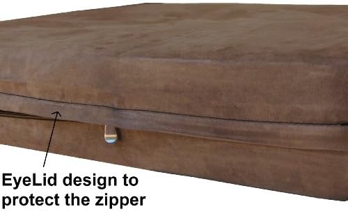 Dogbed4less Waterproof Memory Foam Dog Bed for Medium Dogs with Washable Cover and Extra Pet Bed Case 37X27X4 Inch, Brown