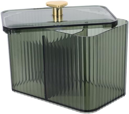 Divided Cotton Pad Holder Pet Green Organizer for Bathroom