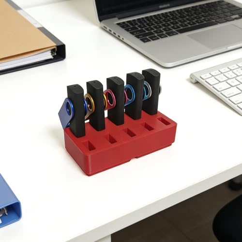 Flash Drive Desk Organizer Stand FEWINA USB Holder Storage Electronic Accessories Organizer for USB Flash Drive Stand, Thumb Drive Holder, Jump Drive Stands, Red