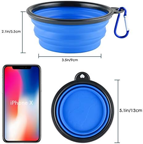 Collapsible Silicone Dog Bowls, 3-Pack Travel Pet Food Water Bowls