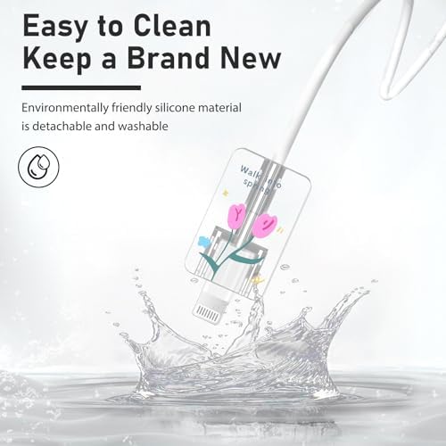 Cute DIY Cable Protector for iPhone Adapter Charger, Hot Pink Tulip Flowers Design, Soft TPU Clear Cord Wire Saver Data Line Cable Case Charger Protector for iPhone X 11 12 13 14 15 Pro Max
