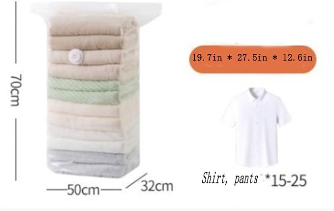 2PCS No‑Pump Vacuum Storage Bags,Storage Compression Bags, Large Cube Vacuum Seal Bags, Heavy-Duty Press & Seal for Clothes, No Pump Needed (Medium)