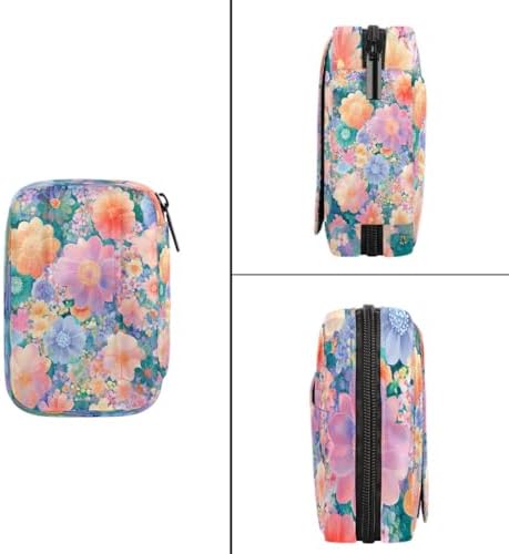 Pill Organizer Box Painted Flowers Spring 7-Day Weekly Medicine Pill Case Travel Pill Container Portable Pill Holder Storage Purse Bag Small Compact Size for Vitamin Supplement Birth Control