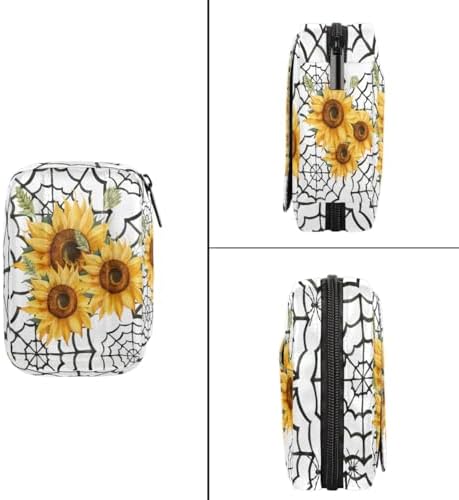 Pill Organizer Box Flower Spring Sunflower 7-Day Weekly Medicine Pill Case Travel Pill Container Portable Pill Holder Storage Purse Bag Small Compact Size for Vitamin Supplement Birth Control