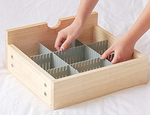 8pcs DIY Plastic Drawer Organizer Adjustable Drawer Dividers for Home Tidy Closet, Socks, Underwear, Office School Supplies, Kitchen Utensil Tools (Grey)