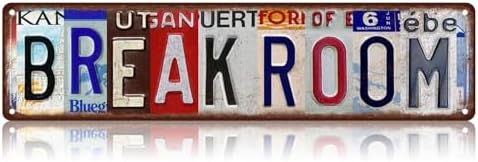 Break Room Street Sign, Vintage Tin Sign, Wall Decor For Home Farmhouse Bar Cafe Garage, Indoor Outdoor Decoration For Office Workplace Home Decor Holiday Gift 16x4 Inch