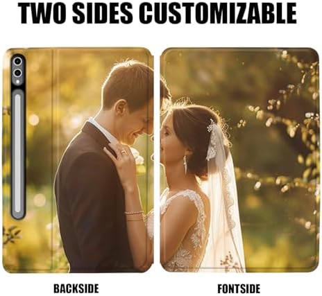 Custom Photo Personalized Flip Case for Samsung Galaxy Tab S10 Plus 12.4 inch(2024),Model Code: SM-X820/X826B, Samsung Galaxy Tablet Customized Picture Text Leather Stand Cover Protective Case