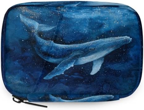 Travel Pill Organizer Blue Whale Starry Ocean Small Pill Case