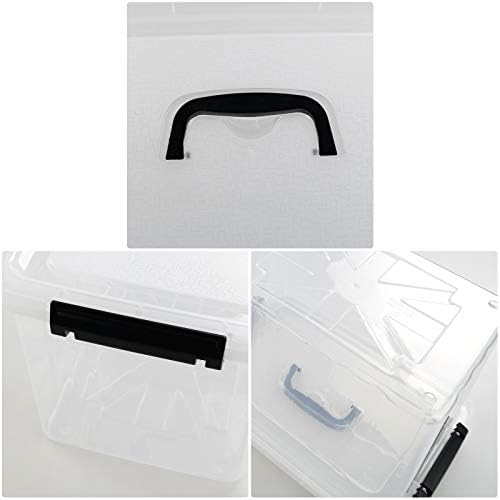 Farmoon 12 Quart Clear Storage Bin, Plastic Stackable Box with Lid, 1 Pack