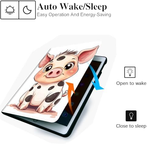 for Microsoft Surface Pro 11/10/9-13" 2024/2022 Tablet Case,Auto Wake/Sleep,Adjustable Stand Protective Cover - Cute Cartoon Pig