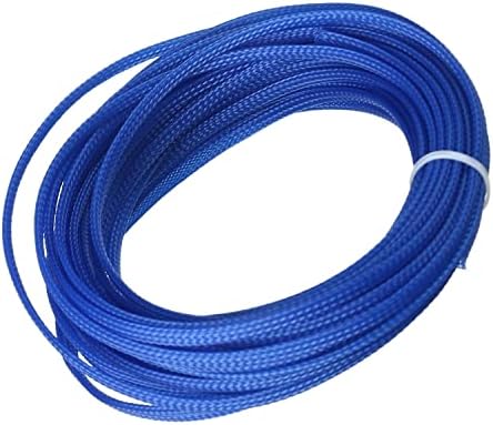 Jutagoss PET Expandable Braided Cable Sleeve, 32.8ft - 3/16 inch Blue Cable Management Sleeve, Wire Loom Tube Cord Protector for USB Cable, Power Cord, Audio Video and More, 1Pc