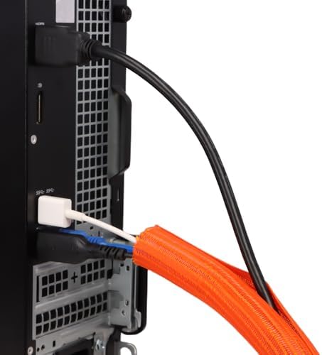 25ft PET Braided Cable Sleeve 3/8 inch(10mm) Wire Protector Cable wrap Wire Covers for Cords Cable Sleeves Cord Management Cable Management Sleeve(Orange)