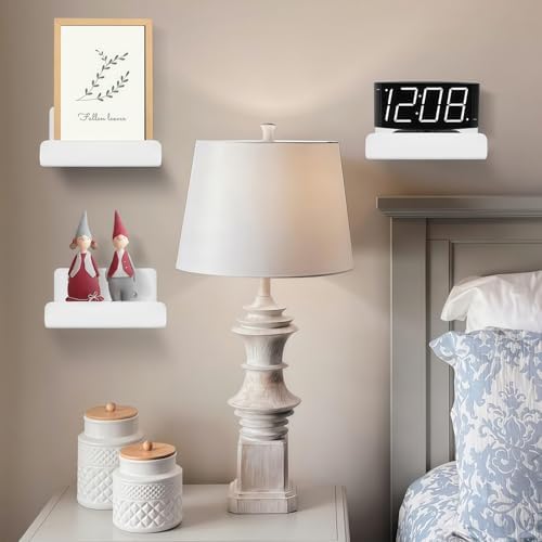 Pack of 3 Wall Mount Shelves for Security Cameras Remote Controls Modern Organization Living Room Bathroom Storage Solut