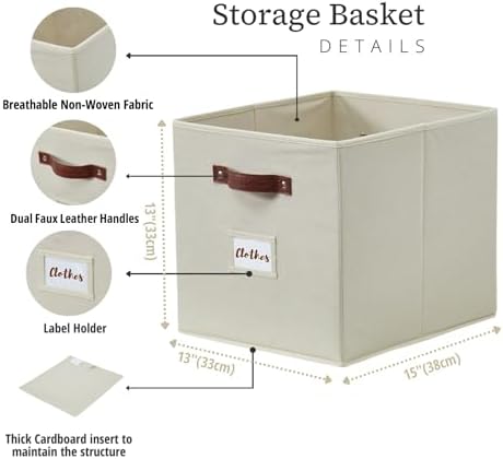 DECOMOMO Storage Bins, Storage Baskets for Shelves