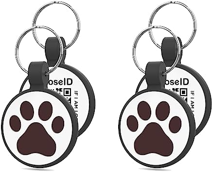 QR Code Cat Tag, Modifiable Pet Online Profile Display Page, Multiple Emergency Contact, Silent Silicone, Collar Accessories, Personalized Cat Tag (Small Breeds - 1", Black & Black)