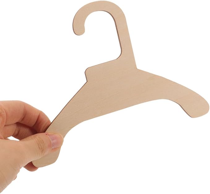 5pcs Wood Clothing Hanger for Pet Clothes, 6.3 Inch Wooden Rack | Lightweight Non Skid Holder, Firmly Fixes Garments, Travel Use and Drying, for Dog Puppy Cat Apparel