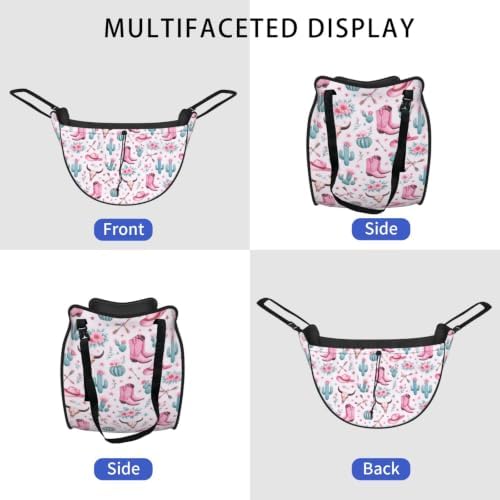 Pink Cowboy Boots Cactus Floral Car Seat Organizer Backseat Storage Bag, Large Waterproof Vehicle Organizer With Adjustable Straps For Gear Essentials, Fits Most Cars