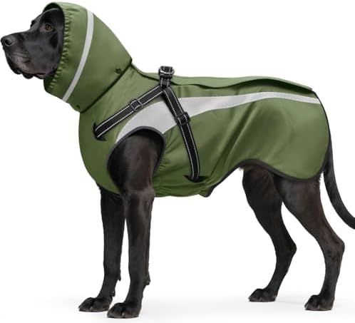 Dog Raincoat Waterproof Raincoats for Dog Reflective Dogs Rain Jackets with Hood Hoodie Pet Rain Poncho Coat for Small Medium Large Dogs Puppies S-XXL (Green, S)