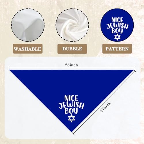 Nice Jewish Boy Pet Bandana, Jewish Pet Accessories Dog Scarf, Adjustable Comfortable Triangle Dog Scarf for Small Medium Dogs, Funny Pet Accessories