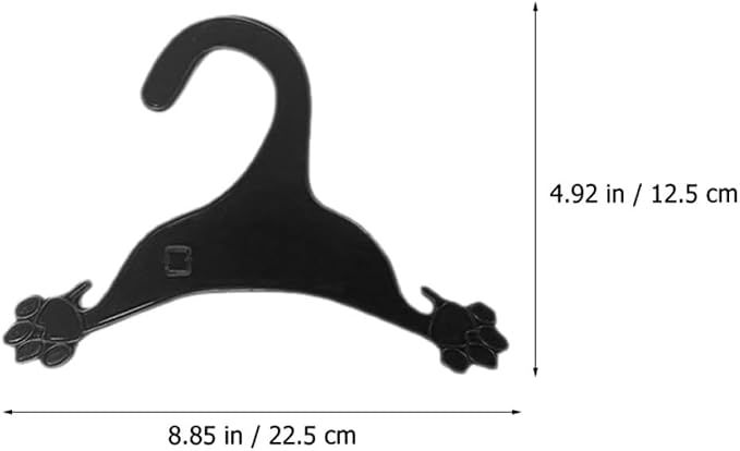 10pcs Plastic Pet Clothes Hanger for Dog Clothing and Cat Dress, Anti-Skid Design to Keep Pet Garments Clean and Neatly Organized, Black Dog Coat Hanger Rack for Small Drying