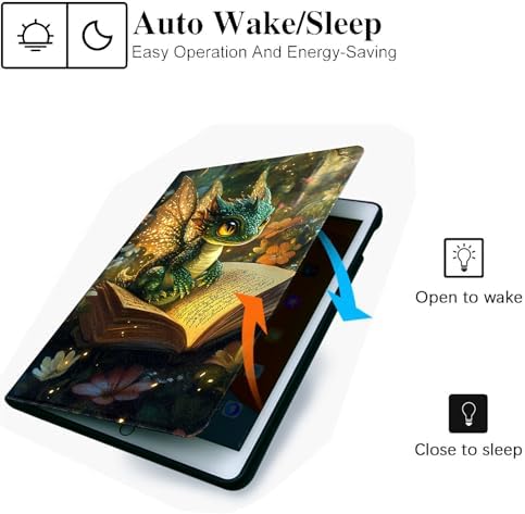 for Microsoft Surface Pro 11/10/9-13" 2024/2022 Tablet Case,Auto Wake/Sleep,Adjustable Stand Protective Cover - Fantasy Dragon